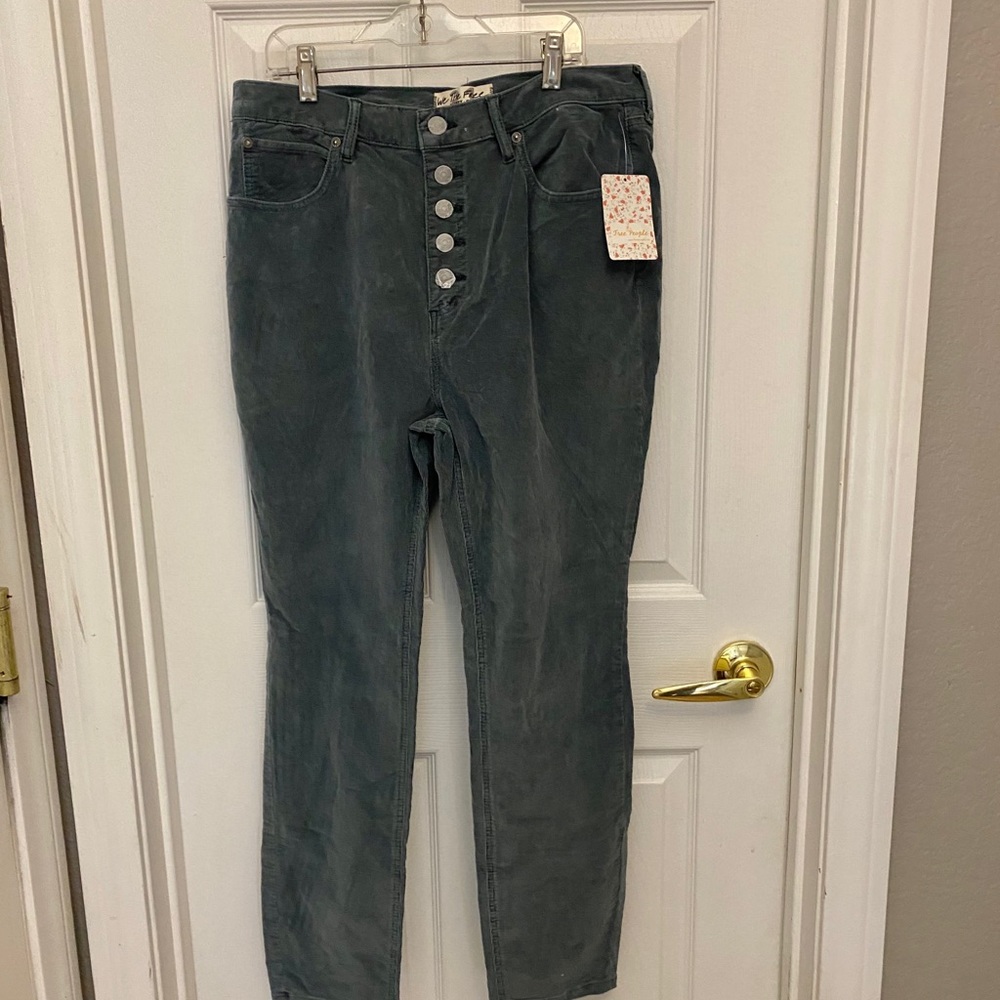Free People Sun Chaser Cord Skinny Morning Waves - Picture 3 of 3